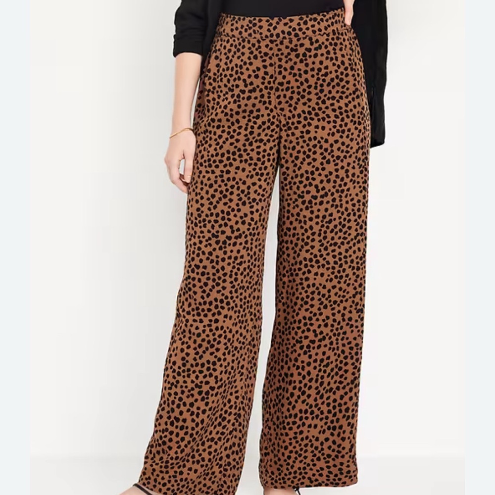 Old Navy Brown Polka Dot Wide-Leg Pants